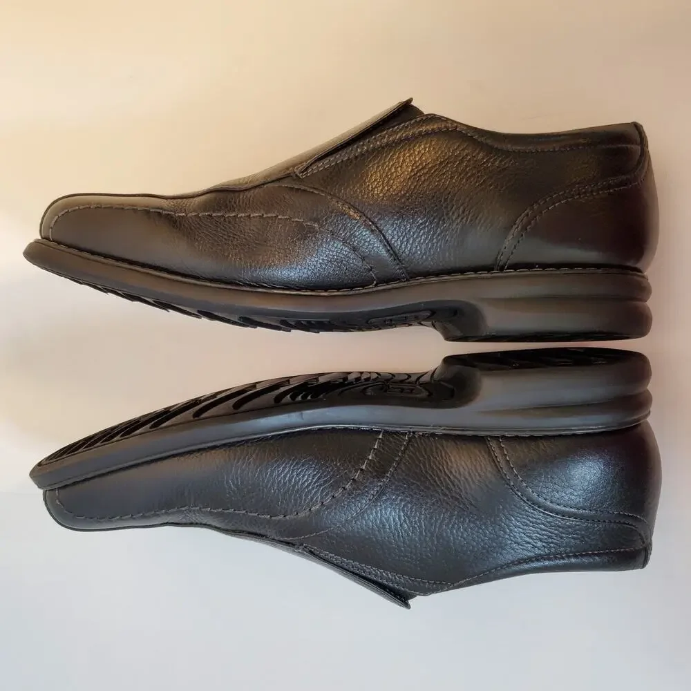 Nunn Bush Mens Black Leather Slip On Loafers Shoes 11.5M Sheepskin 81044-007